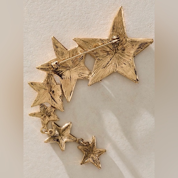 NWT Free People Shooting Stars💫 Brooch Pin in Gold New - Picture 2 of 4
